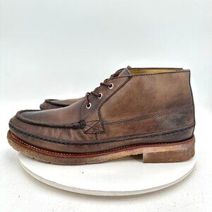 Frye Men Size 11.5D Dark Brown Leather Moc Toe Lace Up Chukka Ankle Boot